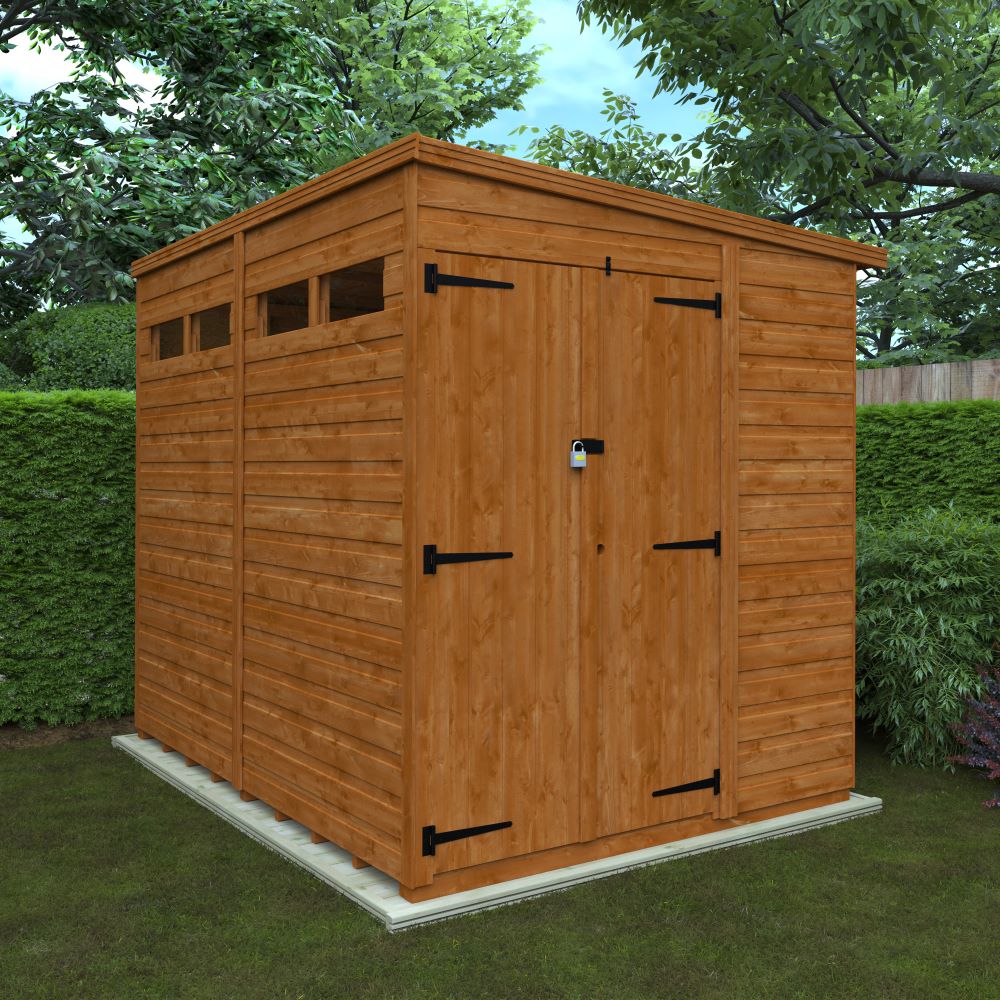 Pent 8ft x 4ft Pent Security Double Door Shed